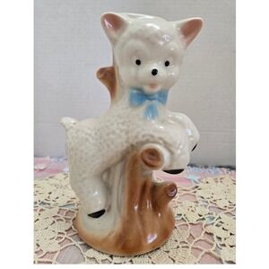 Vintage Lamb Lamp Base Nursery Decor White Excellent Ceramic Mid-Century Unique